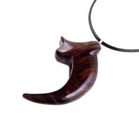 Wooden Bear Claw Pendant, Hand Carved Bear Claw Necklace, Mens Wood Pendant, Tribal Totem Jewelry, One of a Kind Gift for Him