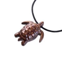 Sea Turtle Necklace, Hand Carved Wooden Turtle Pendant, Mens Wood Necklace, Nautical Pendant, One of a Kind Gift for Him