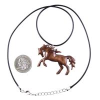Wooden Horse Necklace, Hand Carved Horse Pendant, Wood Animal Necklace, Equestrian Jewelry for Men or Women