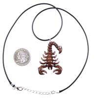 Scorpion Necklace, Wooden Scorpion Pendant, Hand Carved Scorpio Jewelry, Totem Spirit Animal Mens Wood Necklace, Gift for Him