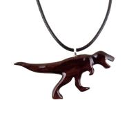 Dinosaur Pendant, Hand Carved Wooden T-Rex Necklace for Men or Women, Tyrannosaurus Necklace, Wood Reptile Jurassic Jewelry