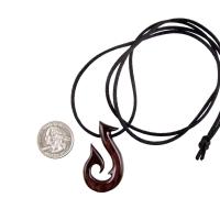 Fish Hook Pendant, Hand Carved Wooden Fish Hook Necklace, Fisherman Jewelry, Mens Wood Necklace, One of a Kind Gift for Him