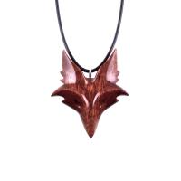 Celtic Fox Pendant, Wooden Hand Carved Fox Necklace, Totem Spirit Animal, One of a Kind Wood Jewelry Gift for Her, Him