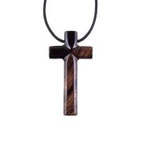Large Wooden Cross Pendant, Hand Carved Mens Wood Cross Necklace, Christian Jewelry, One of a Kind Gift for Him