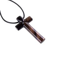 Large Wooden Cross Pendant, Hand Carved Mens Wood Cross Necklace, Christian Jewelry, One of a Kind Gift for Him