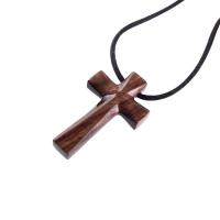 Hand Carved Wooden Cross Pendant, Handmade Wood Cross Necklace, Mens Christian Jewelry, One of a Kind Gift for Him