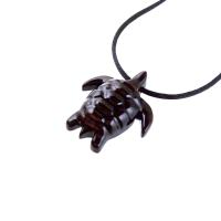 Hand Carved Wooden Turtle Pendant, Sea Turtle Necklace, Nautical Pendant, Mens Wood Necklace, Gift for Him, Mens Jewelry