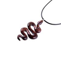 Snake Necklace for Men or Women, Hand Carved Wooden Snake Pendant, Wood Serpent Necklace, Totem Reptile Jewelry