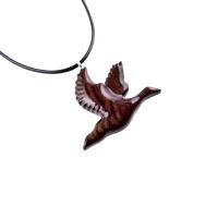 Duck Necklace, Wooden Duck Pendant, Hand Carved Mallard Necklace, Bird Wood Jewelry, One of a Kind Gift for Men Women