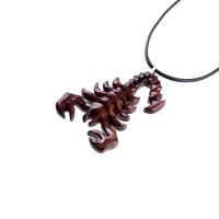 Hand Carved Scorpion Pendant, Wooden Scorpion Necklace, Mens Wood Necklace, Totem Spirit Animal, Scorpio Jewelry, Gift for Him