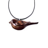 Bird Necklace, Wooden Bird Pendant, Hand Carved Chickadee Necklace, Bird Jewelry, One of a Kind Gift for Her, Wood Jewelry