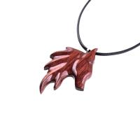 Wooden Fox Pendant, Hand Carved Fox Necklace, Woodland Pendant, Totem Spirit Animal Jewelry Gift for Men Women