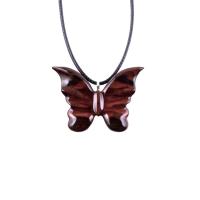 Butterfly Necklace, Hand Carved Wooden Butterfly Pendant, Insect Necklace, Wood Jewelry, One of a Kind Gift for Her