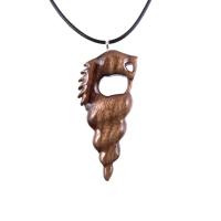 Wooden Nyami Nyami Hand Carved African Pendant, Tribal Wood Mens Necklace, African Jewelry, Protection Amulet, Good Luck Charm
