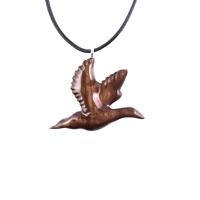 Hand Carved Duck Pendant, Wooden Mallard Necklace, Wood Bird Jewelry, One of a Kind Gift for Men