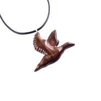 Hand Carved Duck Pendant, Wooden Mallard Necklace, Wood Bird Jewelry, One of a Kind Gift for Men