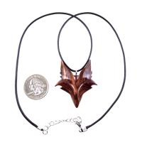 Hand Carved Wooden Fox Pendant, Celtic Fox Necklace for Men or Women, Totem Spirit Animal, Woodland Jewelry Gift for Her or Him