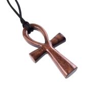 Wood Ankh Necklace, Large Wooden Ankh Pendant, Egyptian Ankh Cross Necklace, Mens African Jewelry, One of a Kind Gift for Him