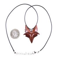Celtic Fox Pendant, Hand Carved Wood Fox Necklace, Totem Spirit Animal, Wooden Jewelry, One of a Kind Gift for Him Her