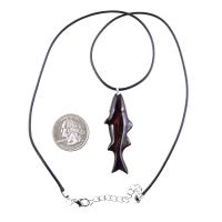 Hand Carved Fish Necklace, Wooden Striped Bass Pendant, Fishermen Jewelry, Mens Wood Necklace, One of a Kind Gift for Him