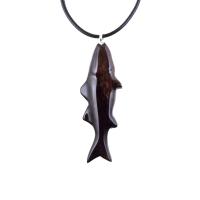 Hand Carved Fish Necklace, Wooden Striped Bass Pendant, Fishermen Jewelry, Mens Wood Necklace, One of a Kind Gift for Him