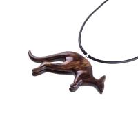 Kangaroo Necklace, Wooden Kangaroo Pendant, Hand Carved Wood Necklace, Totem Spirit Animal Jewelry, Gift for Him Her