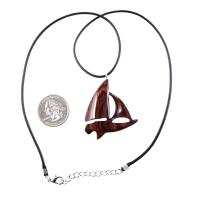 Hand Carved Wooden Sailboat Pendant, Sailboat Necklace, Wood Boat Necklace, Nautical Jewelry for Men or Women, One of a Kind Gift
