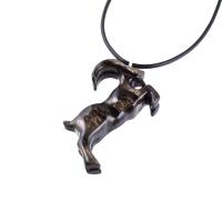 Hand Carved Goat Necklace, Wooden Mountain Goat Pendant, Wood Animal Necklace, Capricorn Jewelry, Spirit Animal Totem, Gift for Him Her