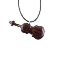 Hand Carved Wooden Violin Pendant Necklace, One of a Kind Violinist Gift for Her Him