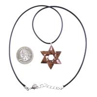 Hand Carved Wooden Star of David Pendant, Jewish Star Necklace for Men or Women, Wood Jewish Jewelry