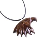 Wooden Eagle Pendant, Eagle Head Necklace, Hand Carved Mens Wood Necklace, Spirit Animal Totem Bird Jewelry, Gift for Him