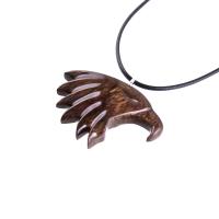 Wooden Eagle Pendant, Eagle Head Necklace, Hand Carved Mens Wood Necklace, Spirit Animal Totem Bird Jewelry, Gift for Him