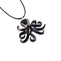 Wooden Octopus Pendant, Octopus Necklace, Hand Carved Wood Squid Necklace, Kraken Pendant, Nautical Jewelry