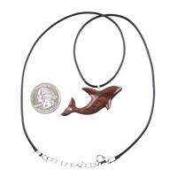 Wooden Orca Necklace, Hand Carved Killer Whale Pendant, Handmade Sea Animal Wood Jewelry, Nautical Gift for Men Women