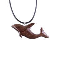 Wooden Orca Necklace, Hand Carved Killer Whale Pendant, Handmade Sea Animal Wood Jewelry, Nautical Gift for Men Women