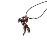 Horse Pendant, Hand Carved Wooden Jumping Horse Necklace, Equestrian Jewelry for Men or Women, Totem Spirit Animal Gift for Him Her
