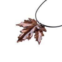 Hand Carved Leaf Pendant, Wooden Maple Leaf Necklace, Wood Necklace, Woodland Jewelry, One of a Kind Gift for Her Him