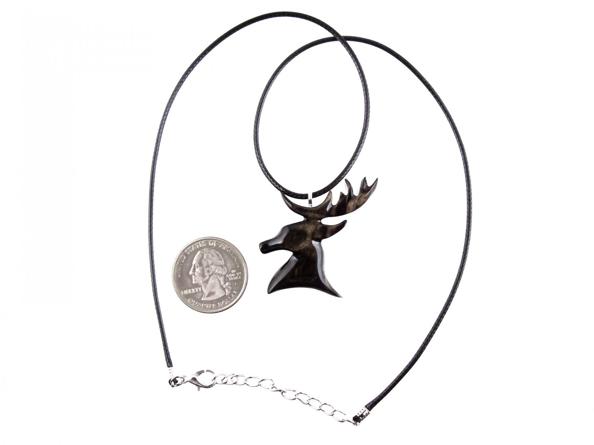 Hand Carved Stag Head Necklace, Wooden Deer Pendant, Woodland Buck Necklace, Mens Jewelry, Spirit Animal Totem Gift for Him