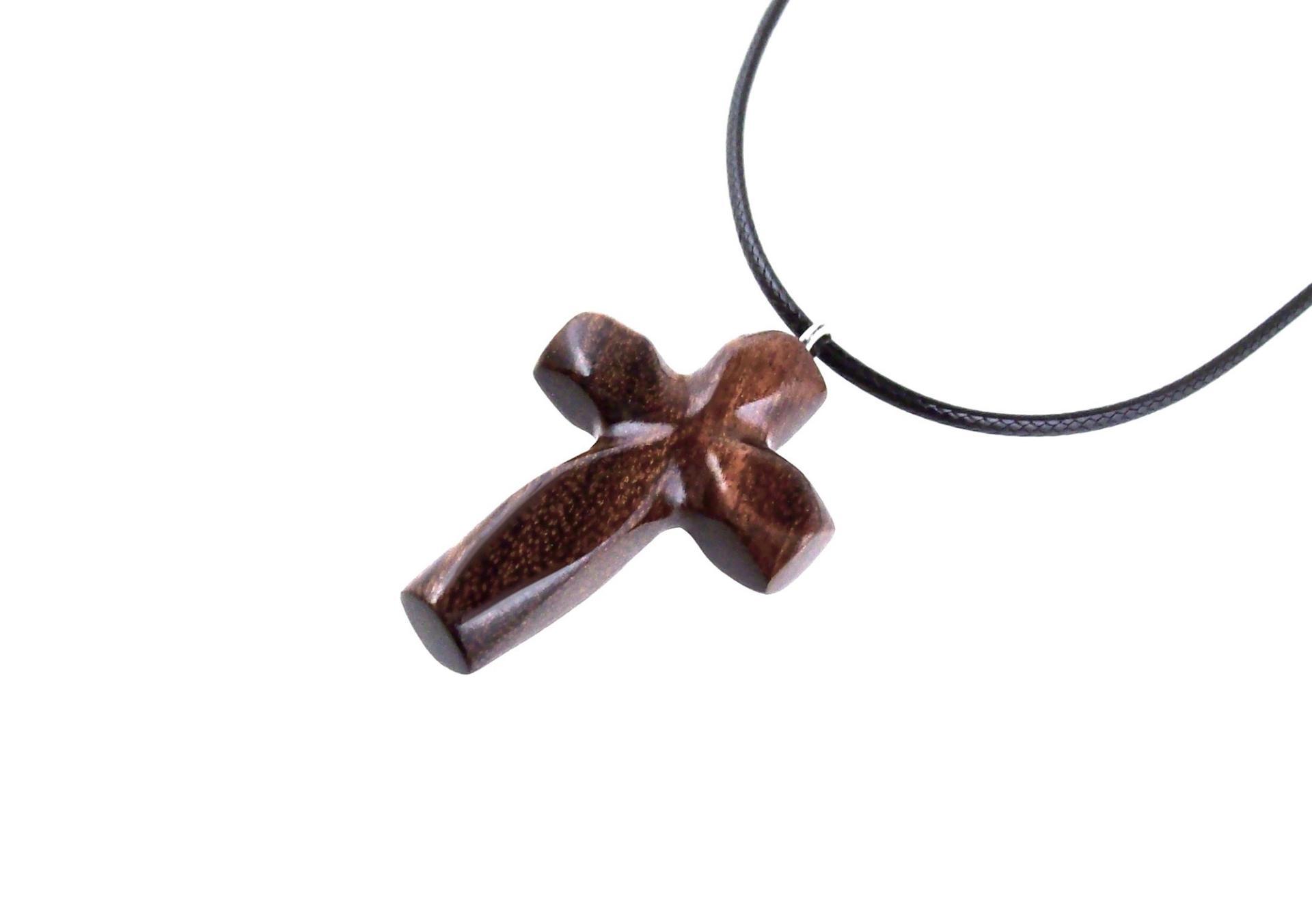 Handmade Wooden Cross Necklace for Men Women, Wood Cross Pendant, Hand Carved Christian Jewelry, One of a Kind Gift for Him Her