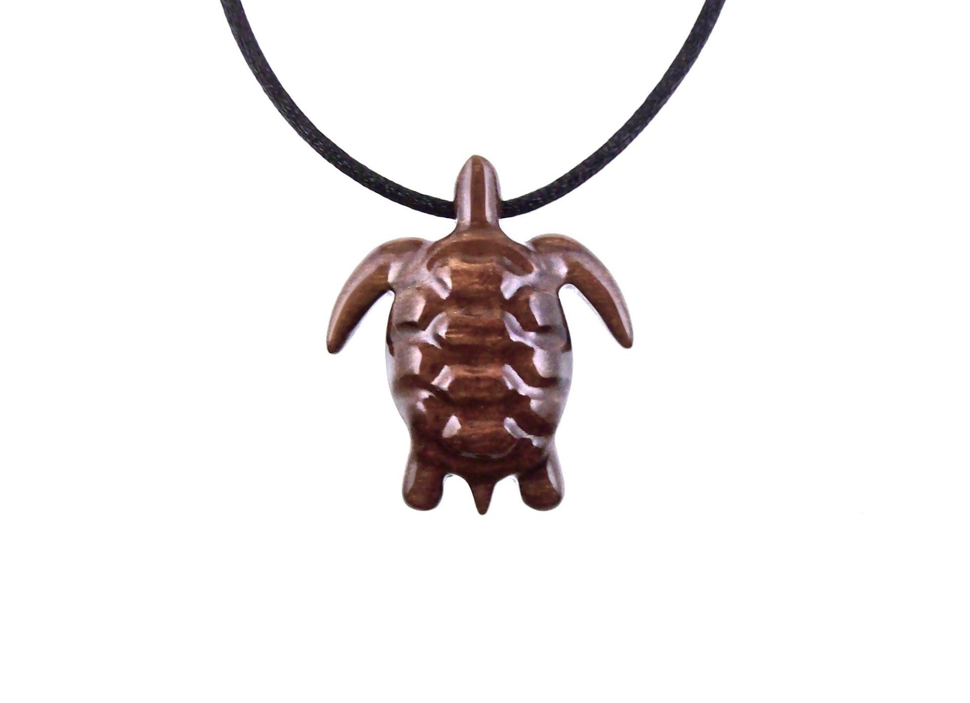 Sea Turtle Necklace, Hand Carved Wooden Turtle Pendant, Mens Wood Necklace, Nautical Pendant, One of a Kind Gift for Him