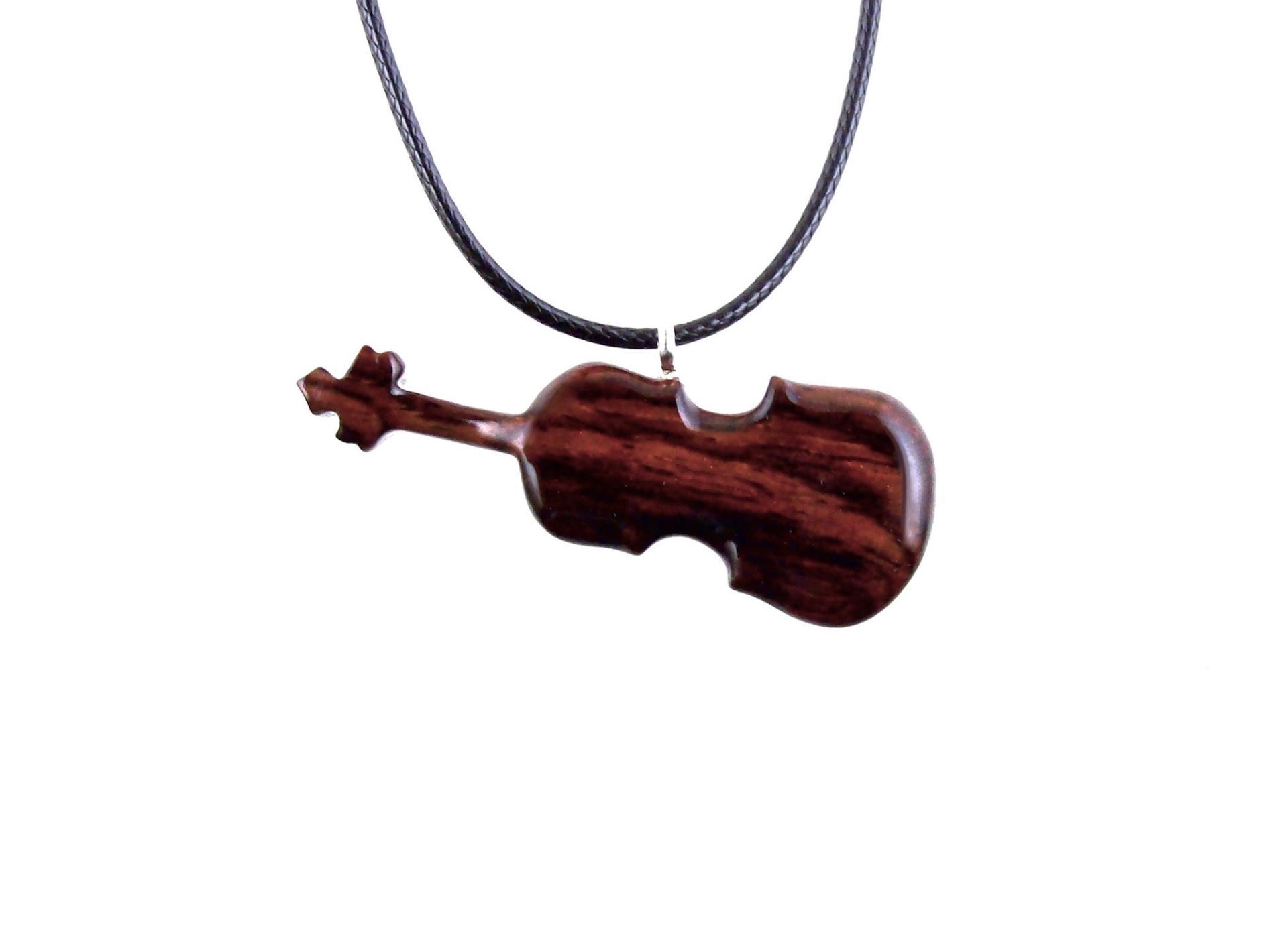 Violin Necklace, Hand Carved Wooden Violin Pendant, Music Instrument Wood Jewelry, One of a Kind Violonist Gift