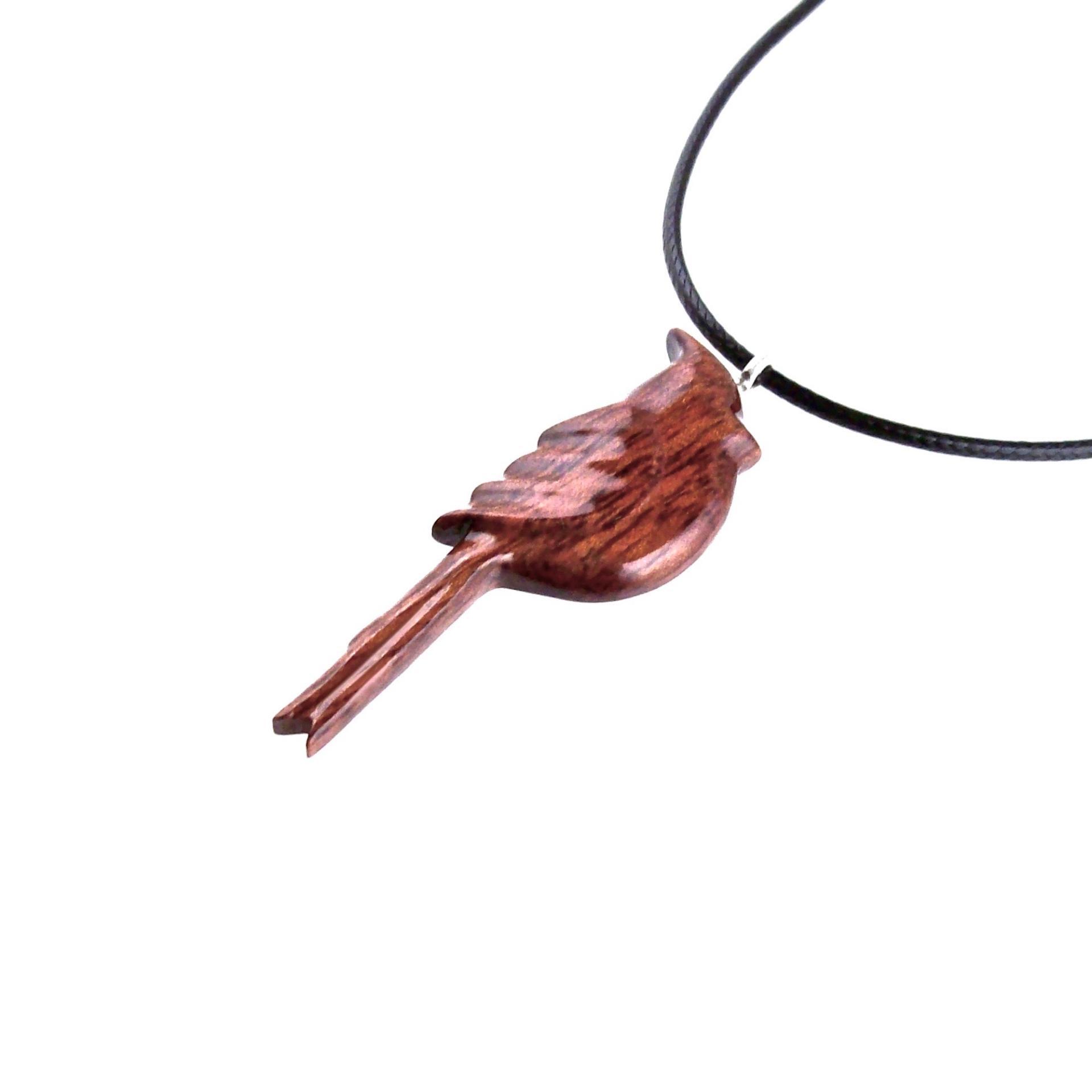 Cardinal Bird Necklace, Wooden Bird Pendant, Hand Carved Songbird Jewelry, One of a Kind Wood Jewelry Gift for Her