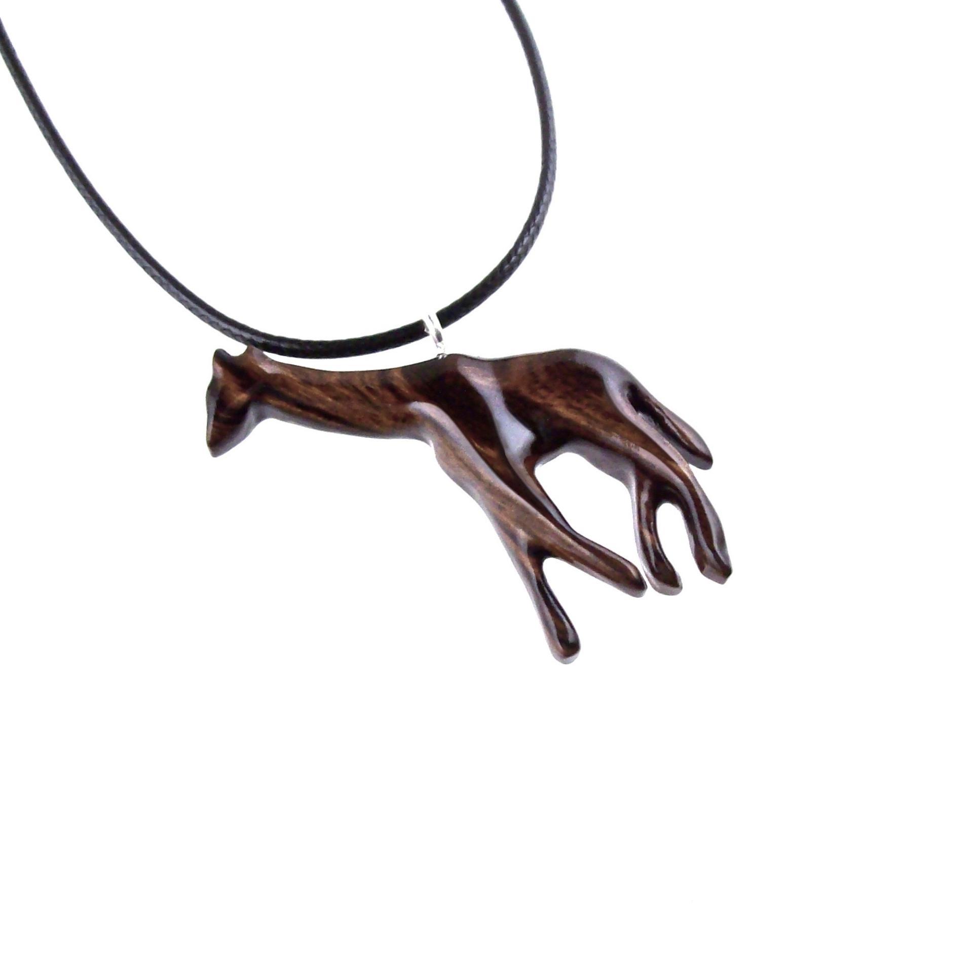 Hand Carved Wooden Giraffe Pendant, African Animal Necklace, Wildlife Wood Jewelry for Men Women, Gift for Him Her