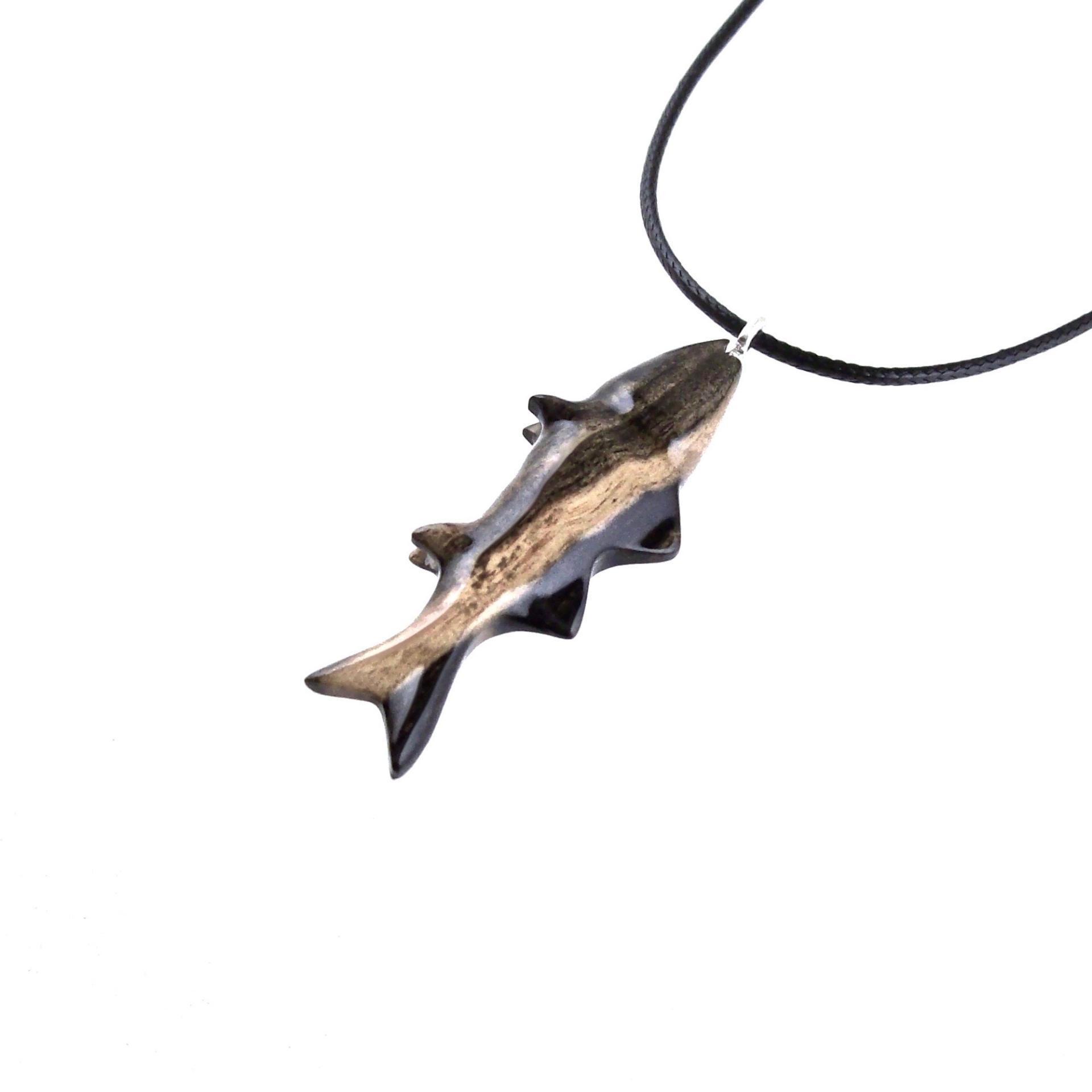 Striped Bass Pendant, Hand Carved Fish Necklace, Wooden Fishermen Jewelry, Mens Wood Necklace, One of a Kind Gift for Him