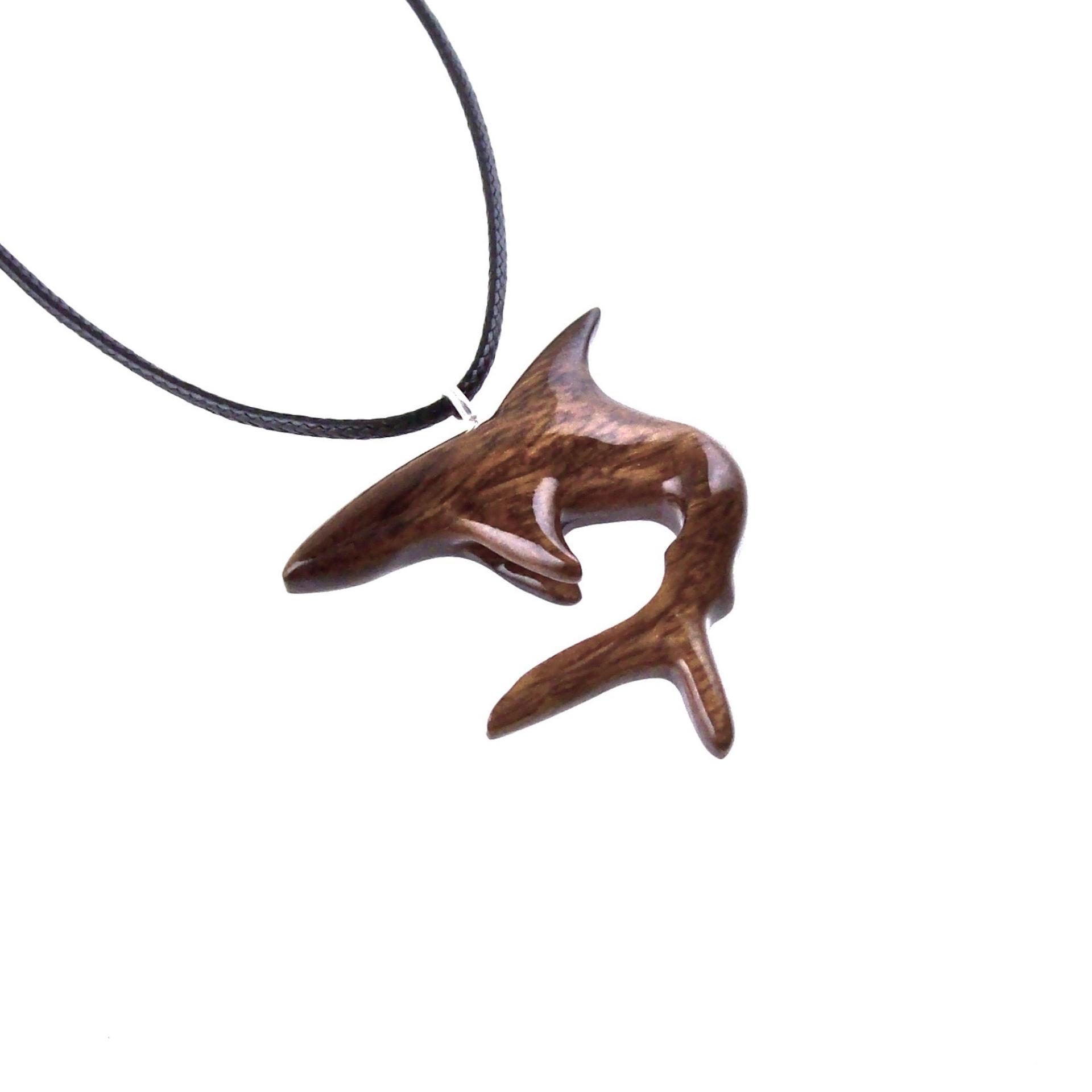 Hand Carved Shark Necklace, Wooden Shark Pendant, Nautical Jewelry, Mens Wood Necklace, One of a Kind Gift for Him