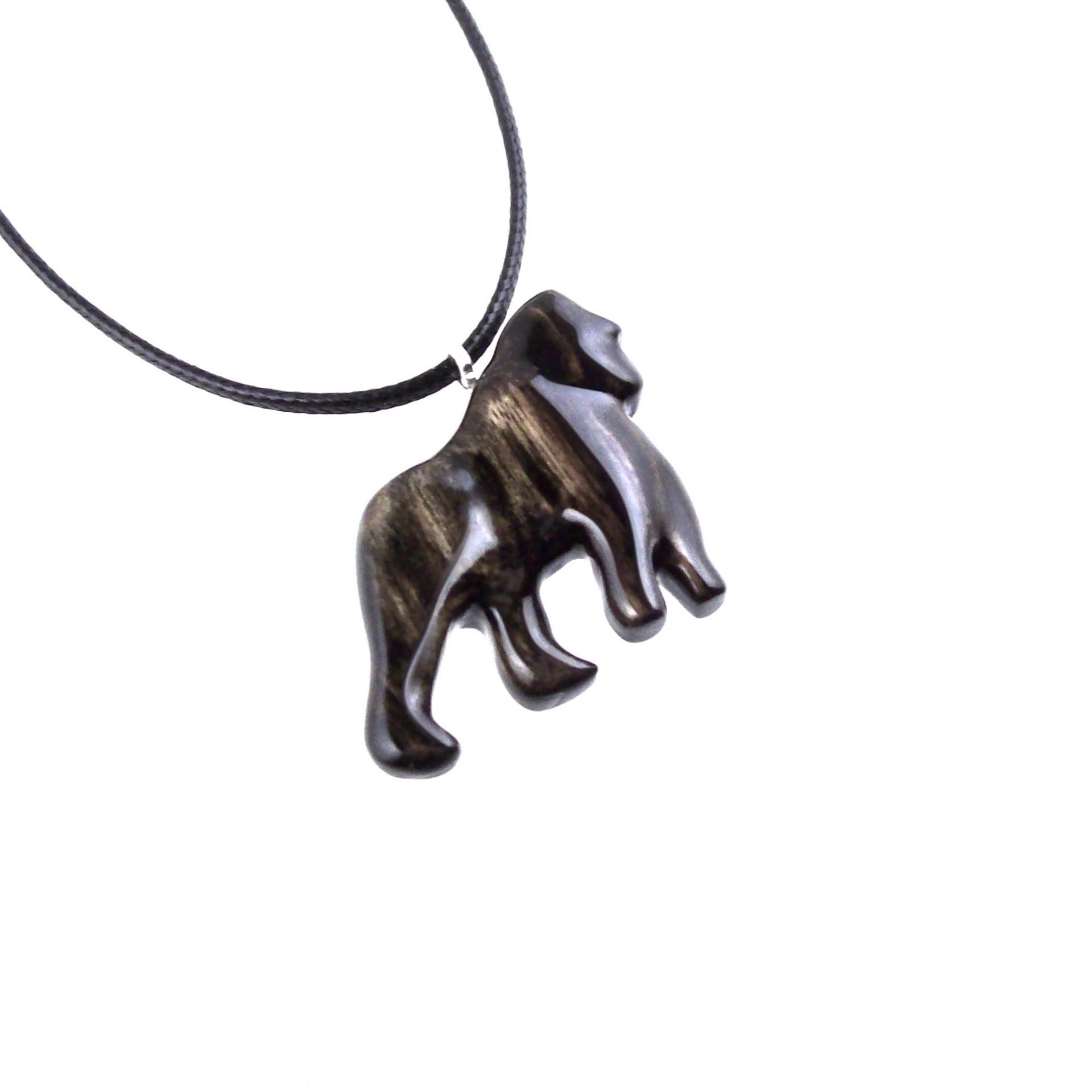 Hand Carved Gorilla Necklace, Gorilla Pendant, Wooden Animal Necklace, Mens Wood Jewelry, One of a Kind Gift for Him