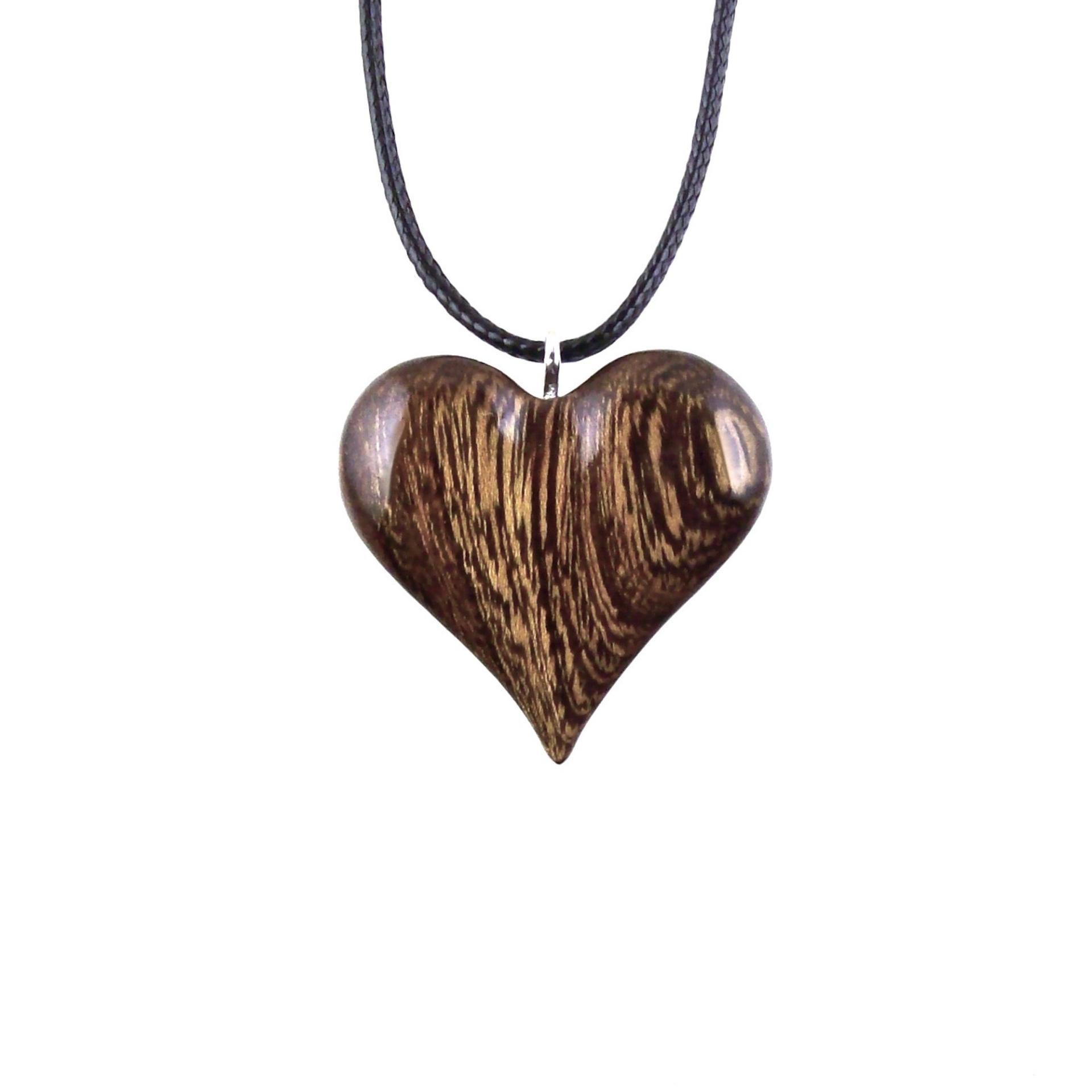 Heart Necklace, Hand Carved Wooden Heart Pendant, 5th Anniversary Gift for Her, One of a Kind Wood Jewelry