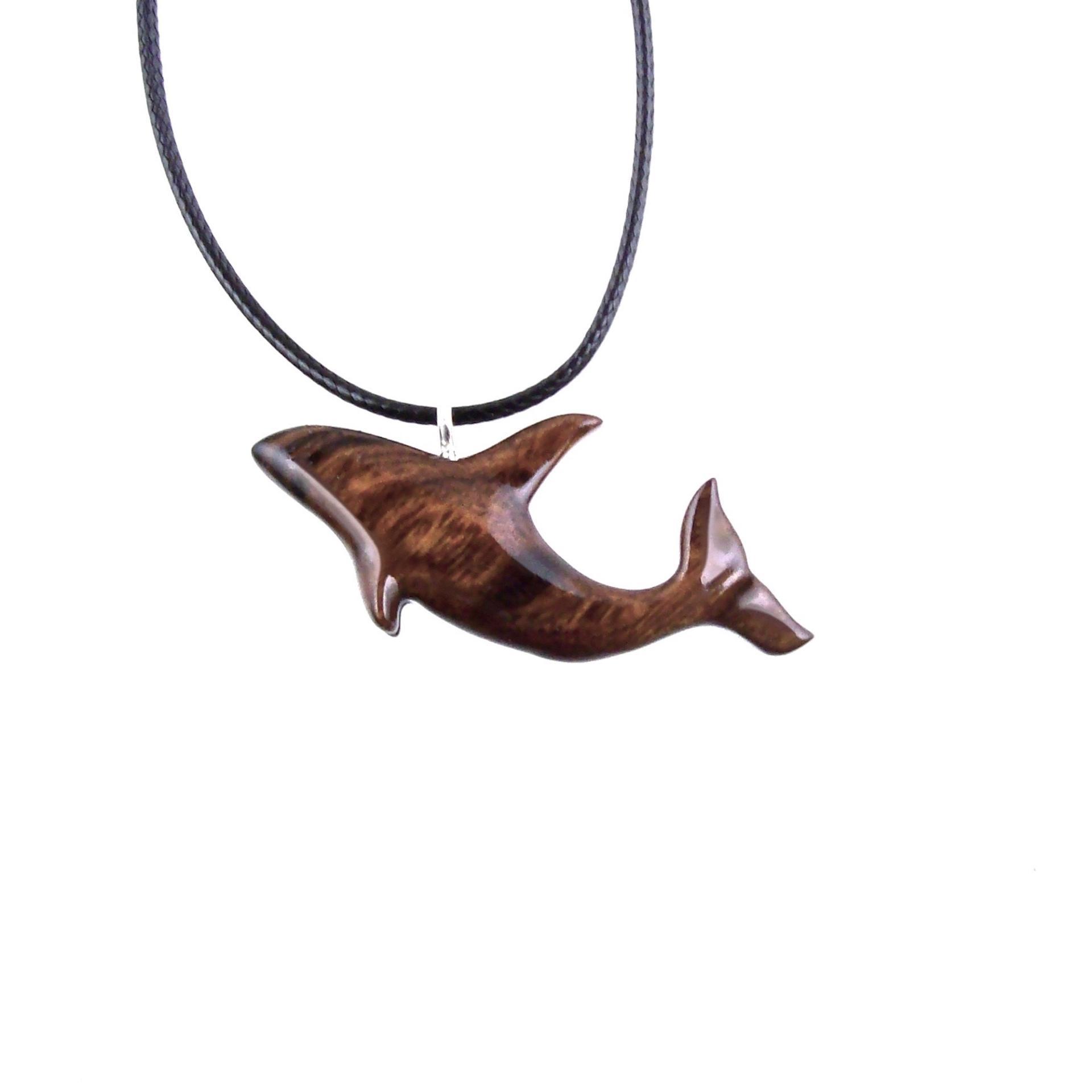 Hand Carved Orca Pendant, Wooden Whale Necklace, Sea Animal Pendant, Nautical Necklace for Men or Women, Wood Jewelry