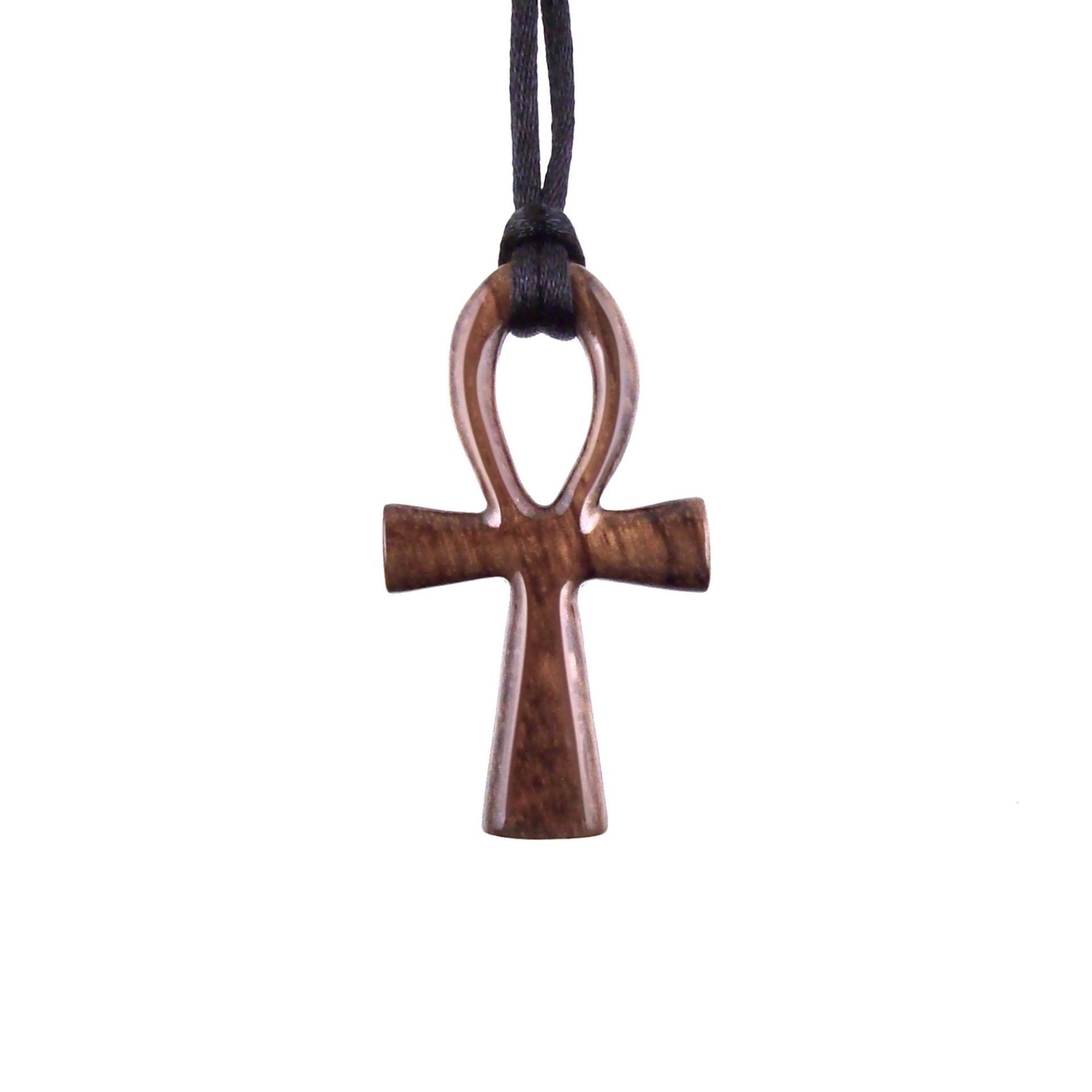 Wood Ankh Pendant, Hand Carved Egyptian Wooden Ankh Cross Necklace for Men or Women, African Jewelry Gift