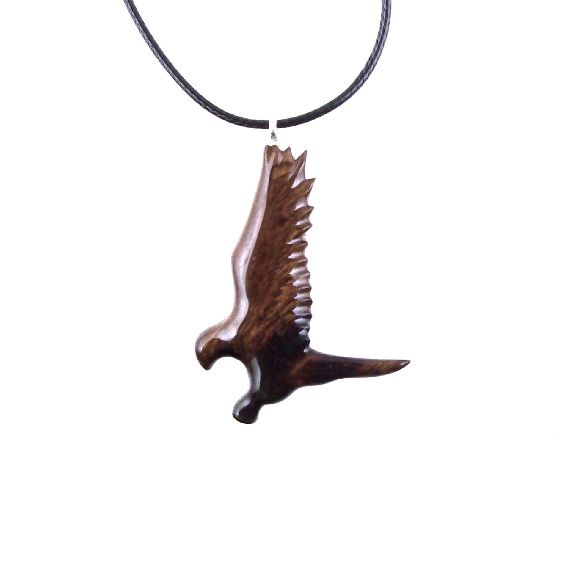 Hand Carved Hawk Pendant, Wooden Falcon Necklace, Wood Bird Necklace, Totem Jewelry for Men or Women, One of a Kind Gift for Him Her